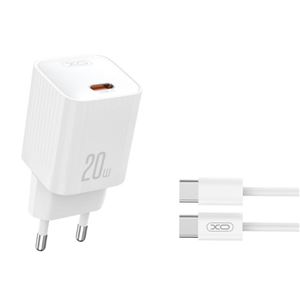 CARGADOR RAPIDO USB-C 20W CON CABLE TIPO C L146 BLANCO XO - XOL146TC