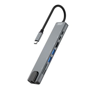 ADAPTADOR TIPO C - HDMI, 2 X USB 3.0, RJ45, LECTOR TARJETAS, 2 X TIPO C XO - XOHUB003-1