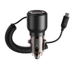 REACONDICIONADO CARGADOR COCHE 2USB 65W+45W CON CABLE TIPO C TIPO CORDON XO