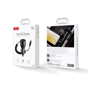 REACONDICIONADO CARGADOR COCHE 2USB 65W+45W CON CABLE TIPO C TIPO CORDON XO - XOCC59-3
