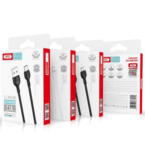 CABLE 2.1A USB A LIGTHNING 2 METROS NEGRO NB200 XO - XONB200LG2MBK-2.JPG