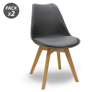 REACONDICIONADO PACK 2 SILLAS DESIGN D200 GRIS MUVIP - MV0326