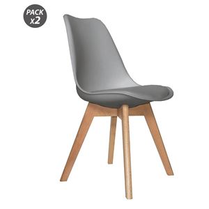 REACONDICIONADO PACK 2 SILLAS DESIGN D200 GRIS MUVIP - MV0326-1