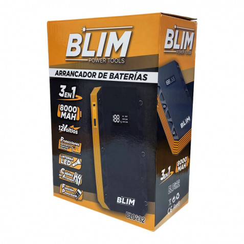 ARRANCADOR BATERIAS 3 EN 1 8000 MAH BLIM