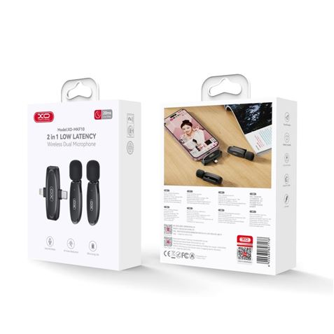 MICROFONO INALAMBRICO DE SOLAPA CON TIPO C Y LIGHTNING XO - XOMKF10-1 MICROFONO INALAMBRICO DE SOLAPA CON TIPO C Y LIGHTNING XO - XOMKF10-1
