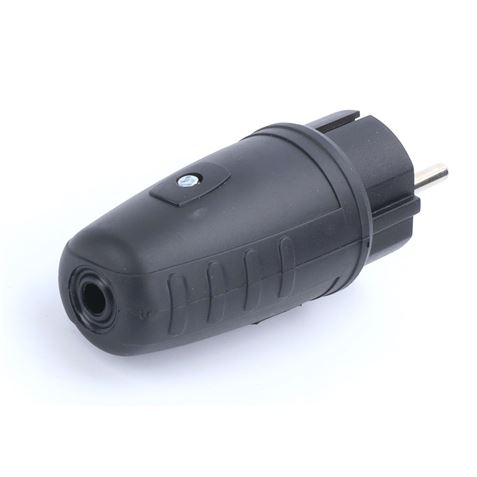 CLAVIJA ELECTRICA MACHO CON TIERRA RECUBIERTO GOMA MADER - 68042-1