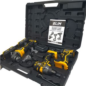 REAC PACK 20V TALADRO/LLAVE IMPACTO/RADIAL S/CARBONES | 2 BATERIAS 4AH BLIM - BL0414-1-1