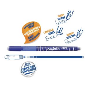 BOLIGRAFO ERGONOMICO BORRABLE PUNTA 0.7MM AZUL CON GOMA CARIOCA - 4303902