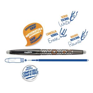 BOLIGRAFO ERGONOMICO BORRABLE PUNTA 0.7MM NEGRO CON GOMA CARIOCA - 4204401