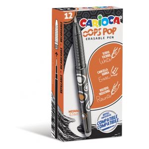 BOLIGRAFO ERGONOMICO BORRABLE PUNTA 0.7MM NEGRO CON GOMA CARIOCA - 4204401-1