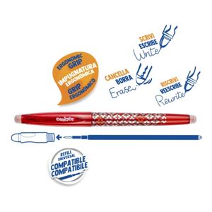 BOLIGRAFO ERGONOMICO BORRABLE PUNTA 0.7MM ROJO CON GOMA CARIOCA - 4204403