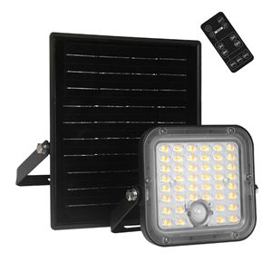 FOCO LED SOLAR 10W 1500LM CON SENSOR + MANDO + CCT 3000K/6000K ELBAT