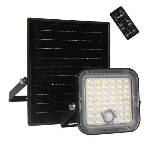 FOCO LED SOLAR 10W 1500LM CON SENSOR + MANDO + CCT 3000K/6000K ELBAT - EB0573