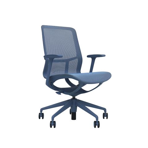 SILLA OFICINA GAMA SENSE ELEGANCE AZUL CROMAD - CR1213-1 SILLA OFICINA GAMA SENSE ELEGANCE AZUL CROMAD - CR1213-1