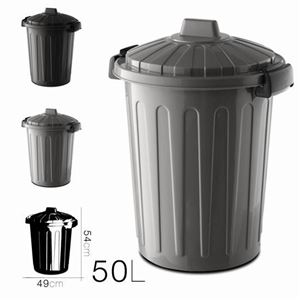 REACONDICIONADO CUBO DE BASURA CON TAPA GRIS 50 LITROS OSKAR - 16637.