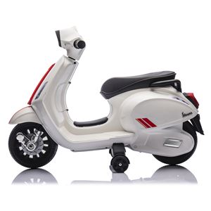 MOTO INFANTIL A BATERIA CON RUEDINES PIAGGIO VESPA BLANCA - 33003-4