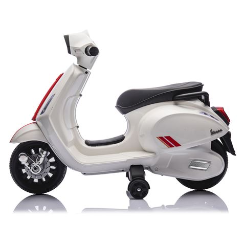 MOTO INFANTIL A BATERIA CON RUEDINES PIAGGIO VESPA BLANCA - 33003-4