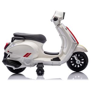 MOTO INFANTIL A BATERIA CON RUEDINES PIAGGIO VESPA BLANCA - 33003-5