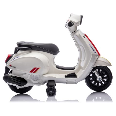 MOTO INFANTIL A BATERIA CON RUEDINES PIAGGIO VESPA BLANCA - 33003-5