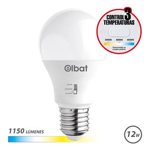 BOMBILLA LED A60 | 12W | 1150LM | E27 | LUZ CALIDA/BLANCA/FRIA | ELBAT