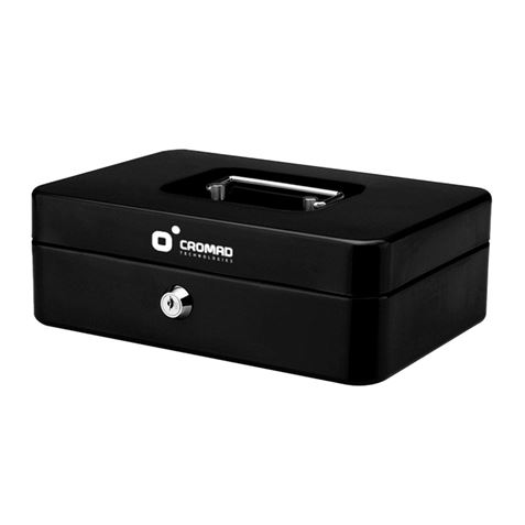CAJA DE CAUDALES METÁLICA CON LLAVE 9X25X18CM 5 COMPARTIMENTOS CROMAD - CR1225