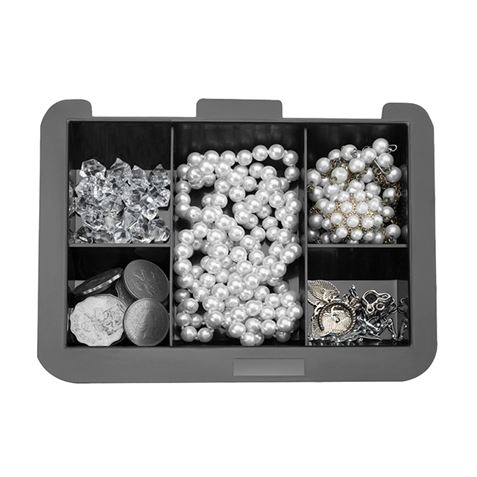 CAJA DE CAUDALES METÁLICA CON LLAVE 9X25X18CM 5 COMPARTIMENTOS CROMAD - CR1225-2