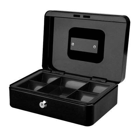 CAJA DE CAUDALES METÁLICA CON LLAVE 9X25X18CM 5 COMPARTIMENTOS CROMAD - CR1225-5