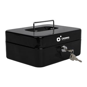 CAJA DE CAUDALES METÁLICA CON LLAVE 9X20X16CM 3 COMPARTIMENTOS CROMAD - CR1224