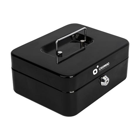 CAJA DE CAUDALES METÁLICA CON LLAVE 9X20X16CM 3 COMPARTIMENTOS CROMAD - CR1224-1