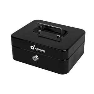CAJA DE CAUDALES METÁLICA CON LLAVE 9X20X16CM 3 COMPARTIMENTOS CROMAD - CR1224-2