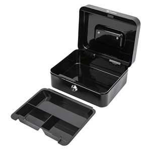CAJA DE CAUDALES METÁLICA CON LLAVE 9X20X16CM 3 COMPARTIMENTOS CROMAD - CR1224-4
