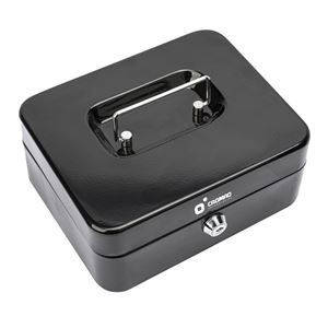 CAJA DE CAUDALES METÁLICA CON LLAVE 9X20X16CM 3 COMPARTIMENTOS CROMAD - CR1224-7
