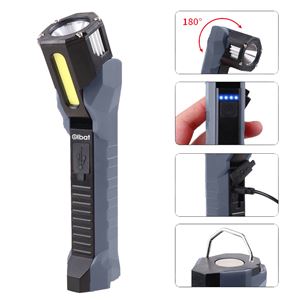 LINTERNA DE TRABAJO LED RECARGABLE 1000LM IPX5 CABEZAL ROTATIVO 90º ELBAT - EB0566-3