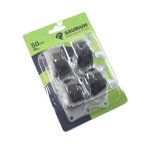 RUEDA GOMA GIRATORIA 50MM, 35KG SAURIUM - 48778