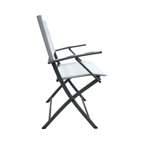 SILLA PLEGABLE CON BRAZOS GRIS CLARO 54X36/49X84CM - 76109-2
