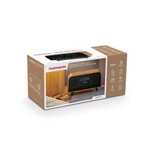 ALTAVOZ RETRO CON DESPERTADOR 30W MADERA NEGRO RT850BT THOMSON - RT850BT-1
