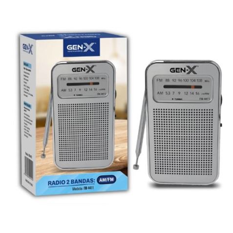 RADIO PORTATIL AM/FM ANALOGICA PLATA FM-4411 GEN-X - FM-4411