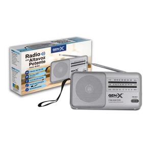 RADIO PORTATIL CLASICA SW/AM/FM ANALOGICA PLATA FM-4413 GEN-X - FM-4413