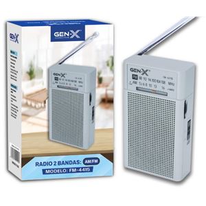 RADIO PORTATIL AM/FM ANALOGICA ALTA SENSIBILIDAD PLATA FM-4415 GEN-X - FM-4415