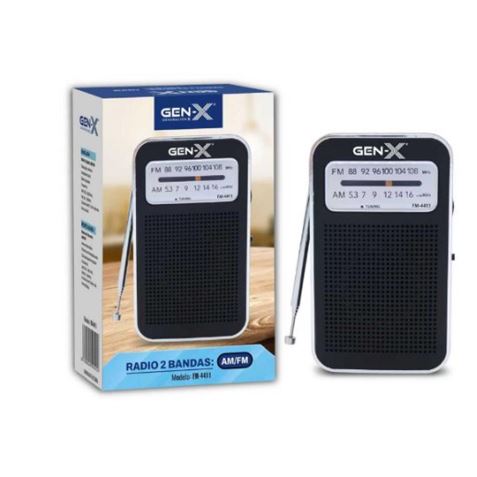RADIO PORTATIL AM/FM ANALOGICA NEGRA FM-4411 GEN-X - FM-4411BK