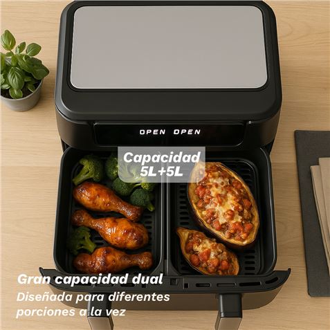 FREIDORA DE AIRE 10 LITROS 2800W CUBETOS FLEXIBLES GRUNKEL - DUALFLEXFRYER-4