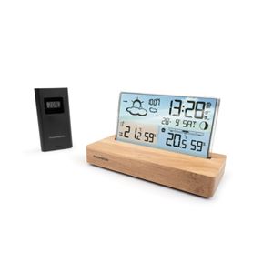 ESTACION METEOROLOGICA CON RELOJ DESPERTADOR MADERA/BLANCO THOMSON - CT600