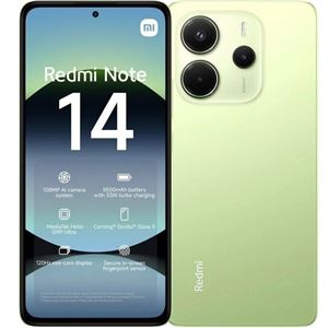 SMARTPHONE REDMI NOTE 14 6.67" | 8GB | 256GB | VERDE 108MPX XIAOMI - MZB0IZZEU