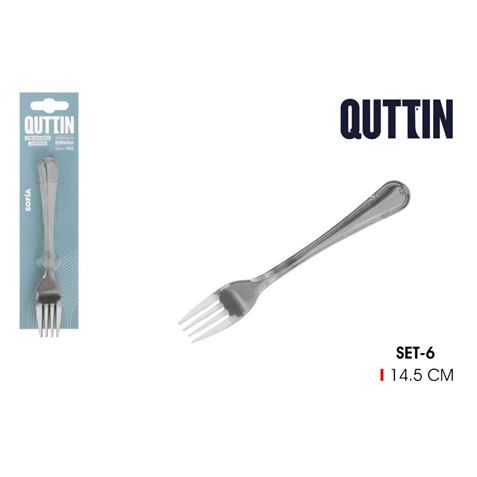 PACK 6 TENEDORES POSTRE 14.5CM SOFIA QUTTIN - QT1507F6466