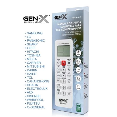 MANDO UNIVERSAL PARA AIRES ACONDICIONADOS AC-2115 GEN-X - AC-2115