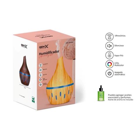 HUMIDIFICADOR AROMATIZADOR ULTRAZONICO 300ML GEN-X - HA-6512