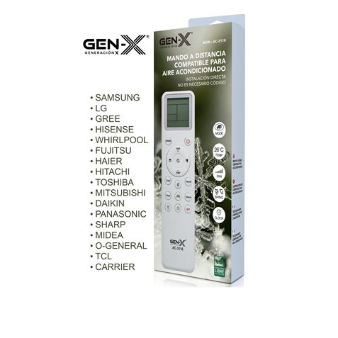 MANDO UNIVERSAL PARA AIRES ACONDICIONADOS AC-2116 GEN-X - AC-2116