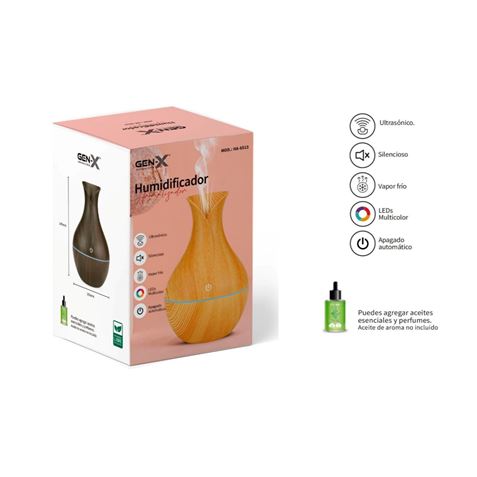 HUMIDIFICADOR AROMATIZADOR ULTRAZONICO 130ML GEN-X - HA-6513