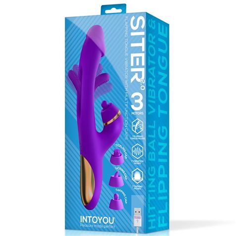 VIBRADOR CON LENGUA Y CABEZALES INTERCAMBIABLES SITER 2.0 INTOYOU - U-075-3