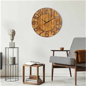 RELOJ DE PARED VINTAGE MADERA OSCURA 80CM - 81035-1
